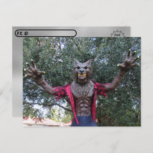 Postcrossing - Weerwolf / Wolf Man Briefkaart (Voorkant / Achterkant)