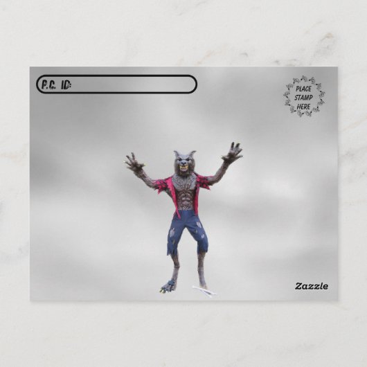 Postcrossing - Weerwolf / Wolf Man Briefkaart (Achterkant)