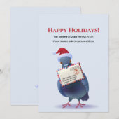 Postduif Verhuisde Woonde Plat Vakantiekaart Feestdagenkaart (Voorkant / Achterkant)