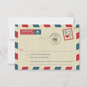 Poste aérienne antique épousant RSVP