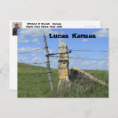 Poste de clôture en pierre du Kansas, carte postal (Devant / Derrière)