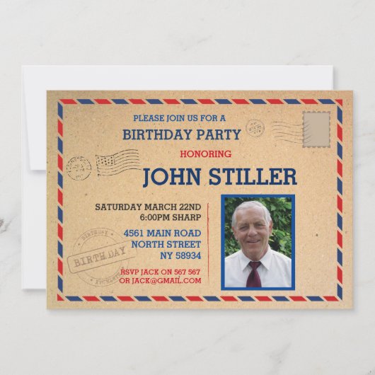 Poste de poste de la carte postale d'anniversaire (Devant)