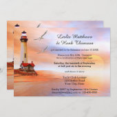 Poste du phare de plage ou après Faire-part de mar (Devant / Derrière)