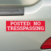 POSTED NO TRESPASSING sign/sticker Bumpersticker (Op auto)