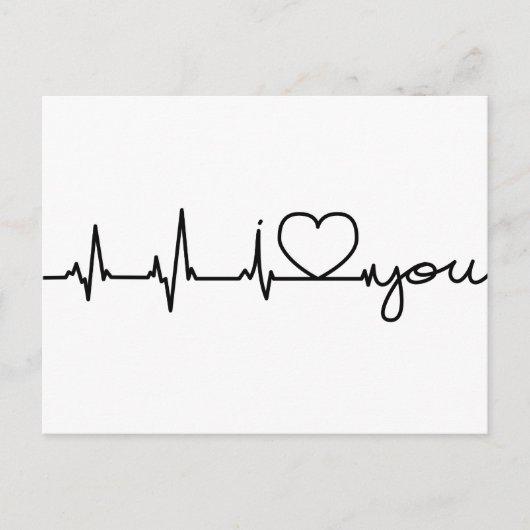 Postelektrocardiogram Ik hou van je Briefkaart (Voorkant)