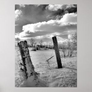 Posten in de sneeuw poster