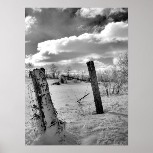 Posten in de sneeuw poster (Voorkant)