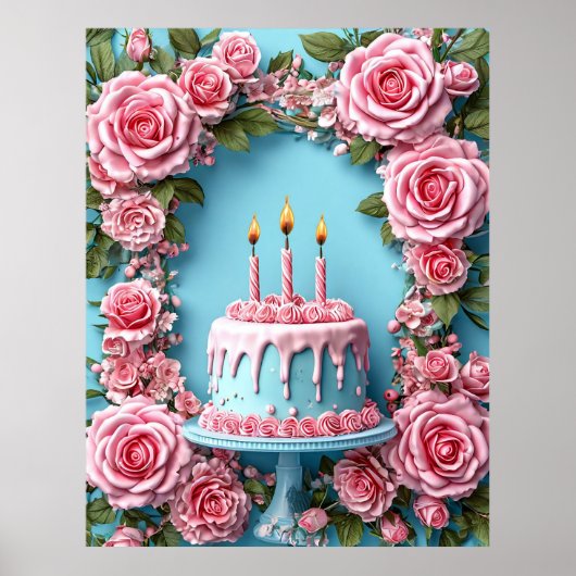 Poster С d'anniversaire coloré (Devant)