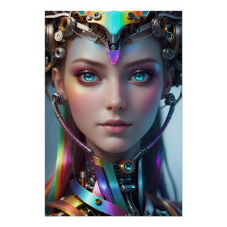 POSTER クロマティック・アンドロイド・ポートレート — 輝くSFの世界