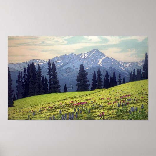 Poster ホリー・クロス山, Mt. Holy Cross, Hiroshi Yoshida, Woodcut (Devant)