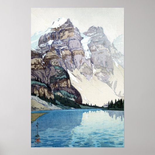 Poster モ レ ー 湖, Lac Moraine, Hiroshi Yoshida, Coupe de bo (Devant)