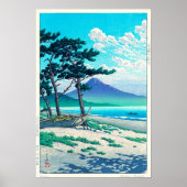 Poster 三 保 の 原, Pine Beach à Miho, Hasui Kawase (Devant)