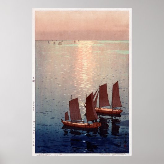 Poster 光 海, Mer scintillante, Hiroshi Yoshida, Découpe (Devant)