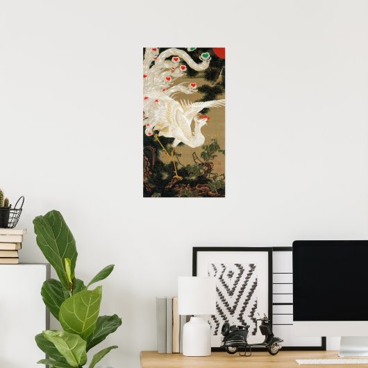 POSTER 動植綵絵(25)老松白鳳図, 伊藤若冲 (Bureau à domicile)