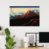 Poster 山 下 白 雨, 北 Tonnerre et Mont Fuji, Hokusai, Ukiyo-e (Bureau à domicile)