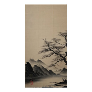 Poster 川と松 River and Pine