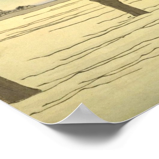 POSTER 日本画、美しい月と侍 (Coin)