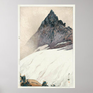 Poster 槍 ヶ 岳, Mont Yari, Hiroshi Yoshida, Découpe