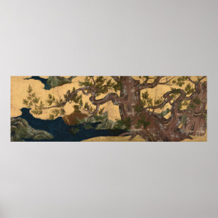 Poster 檜図 Cypress Tree Kano Eitoku