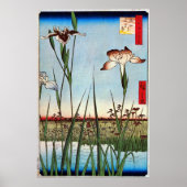 Poster 江 戸 の 菖 蒲, 重 Iris d'Edo, Hiroshige 広 (Devant)