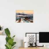 Poster 河 湖, Lac Kawaguchi, Hiroshi Yoshida, Coupe de bois (Bureau à domicile)