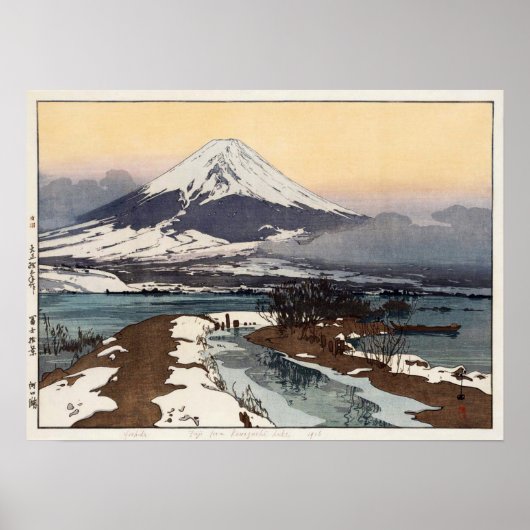 Poster 河 湖, Lac Kawaguchi, Hiroshi Yoshida, Coupe de bois (Devant)