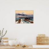 Poster 河 湖, Lac Kawaguchi, Hiroshi Yoshida, Coupe de bois (Cuisine)