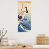Poster 波 と 鶴, 広 重 grue et vagues, Hiroshige, Ukiyo-e (Cuisine)
