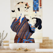 Poster 猫 と 女, 国 芳 Chat et Femme, Kuniyoshi, Ukiyo-e (Cuisine)