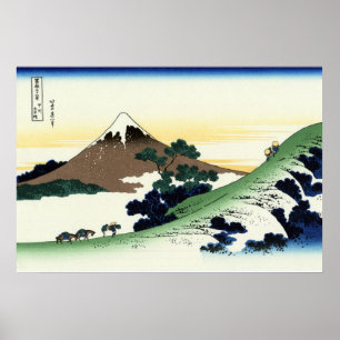 Poster 甲 州 犬 目 峠, 北 斎 Voir le Mont Fuji de Inume, Hokusai