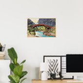 Poster 神 橋, Pont Sacré, Hiroshi Yoshida, Coupe de bois (Bureau à domicile)