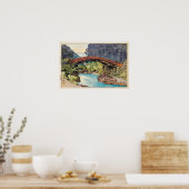 Poster 神 橋, Pont Sacré, Hiroshi Yoshida, Coupe de bois (Cuisine)