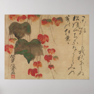 Poster 秋 蔦, 乾 山 automne Ivy, Kenzan, Japon Art