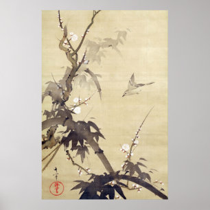 Poster 竹 に 鳥, 其 Oiseau et Bambou, Kiitsu, Japon Art