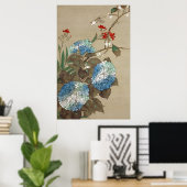 Poster 紫 陽 花 と ン Hydrangea et Dragonfly, Hōitsu (Bureau à domicile)