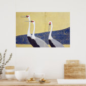 Poster 群 鶴 図 風 (分), Grues de (détail), Kiitsu (Cuisine)