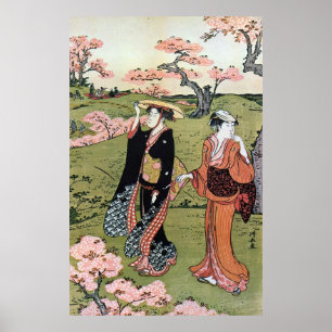 Poster 花 見(二), 長 Flower Viewing(2), Kiyonaga, Ukiyo-e