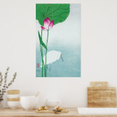 Poster 蓮 に 白 鷺, 小 古 原 Lotus & Héron blanc, Koson, Ukiyo-e (Cuisine)
