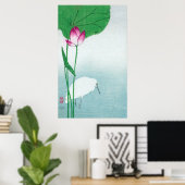 Poster 蓮 に 白 鷺, 小 古 原 Lotus & Héron blanc, Koson, Ukiyo-e (Bureau à domicile)