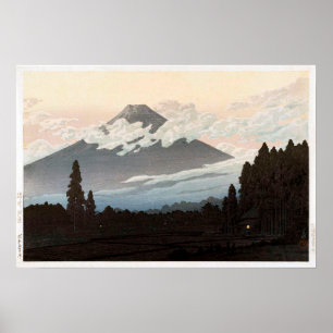 Poster 裾 野 の 士, Mt Fuji de Susono, Hasui Kawase, Woodcut