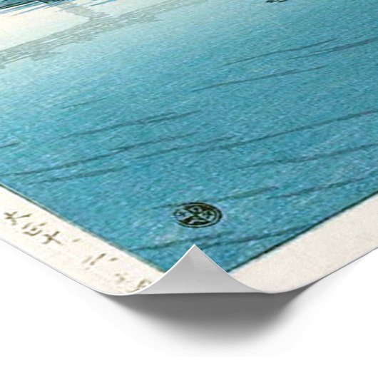 Poster 道 頓 堀 朝, Matin à Dôtonbori, Hasui Kawase, Woodcut (Coin)