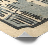 Poster 雪 の 太 橋, 広 pont 重 Snowy Drum, Hiroshige, Ukiyo-e (Coin)