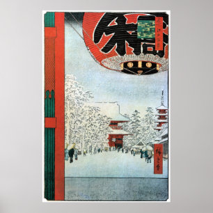 Poster 雪 の 浅 草, 広 Neige à Asakusa, Hiroshige Ukiyoe, 重