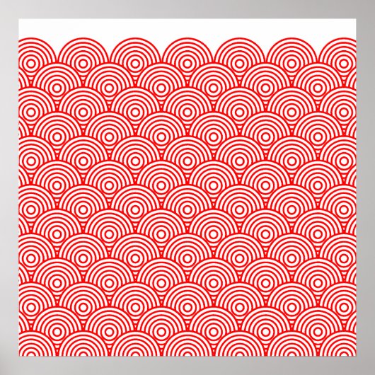 POSTER 青海波風(赤色) (Devant)