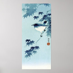 Poster 青 い 鳥, 古 Oiseau en Bleu, Koson, Ukiyo-e