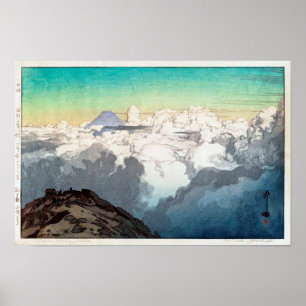 Poster 駒 ヶ 岳 頂, Pic de Komagatake, Yoshida, Bois