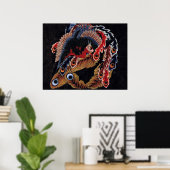 Poster 鳳 凰 図, 北 chinois Phoenix, Hokusai, Art (Bureau à domicile)