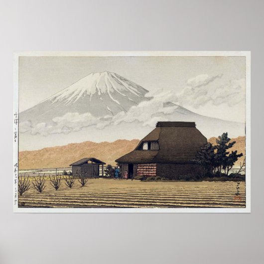 Poster 鳴 沢 の 士, Mont Fuji de Narusawa, Hasui Kawase (Devant)