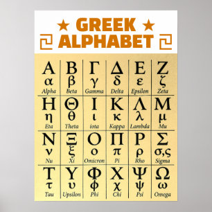 Poster ꡙ 24 Lettres grecques Alphabet grec vertical