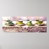 Poster 0001 Ligne de Teacups Art Imprimer (Devant)